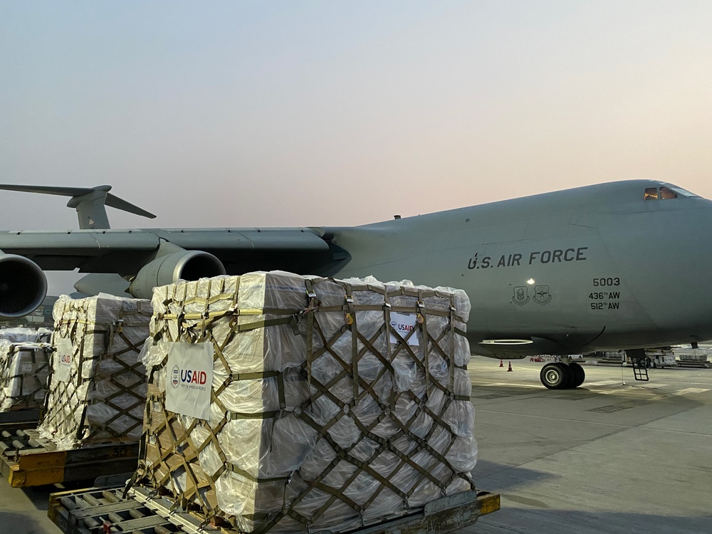 The sixth of several emergency COVID-19 relief shipments from the United States arrives in India.