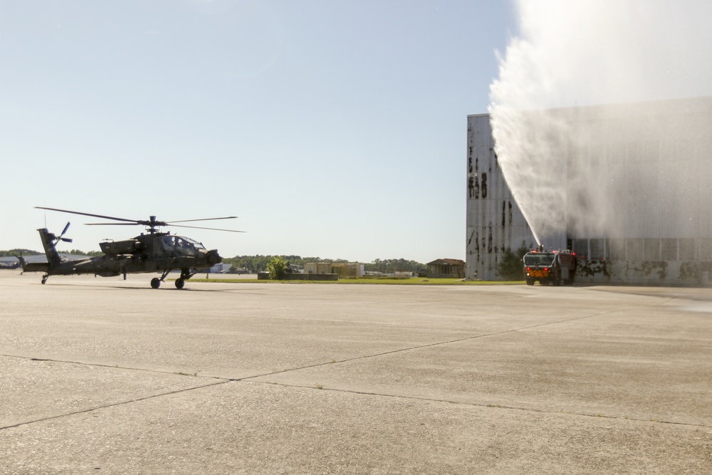 Lt. Col. Lee Robinson completes final flight at Hunter Army Airfield, Georgia.