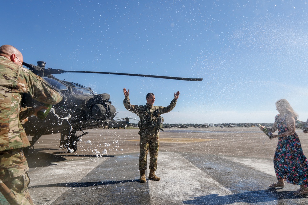 Lt. Col. Lee Robinson completes final flight at Hunter Army Airfield, Georgia.