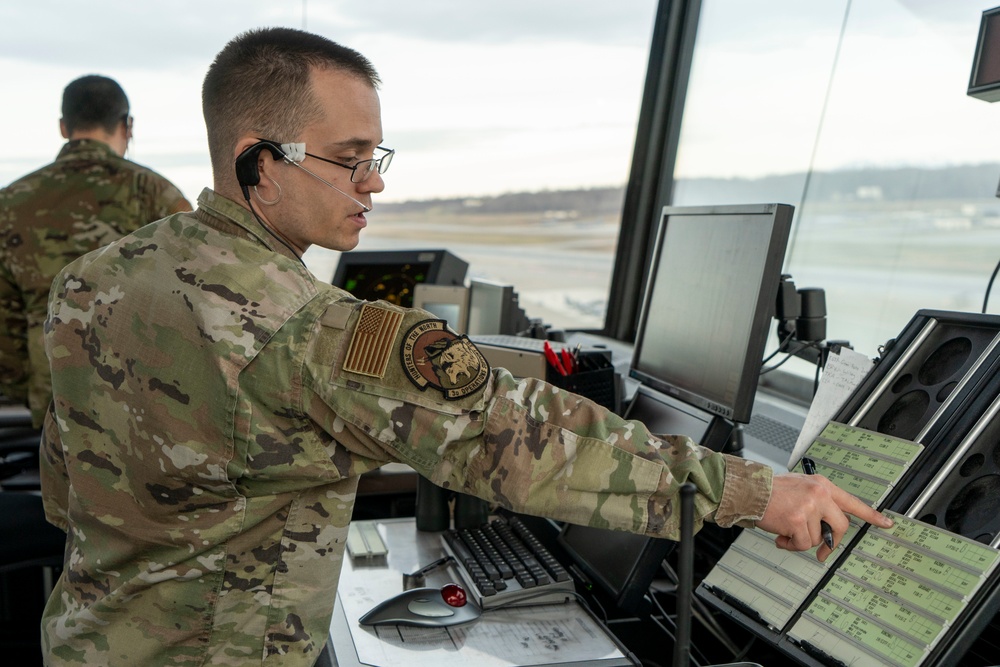 Air Traffic Controllers direct traffic during NE21