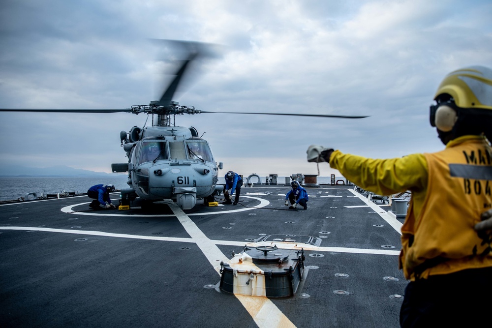 USS Curtis Wilbur Flight Deck Operations