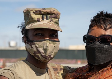 Cal Guard Soldier and her mother celebrate reunion with COVID-19 vaccinations