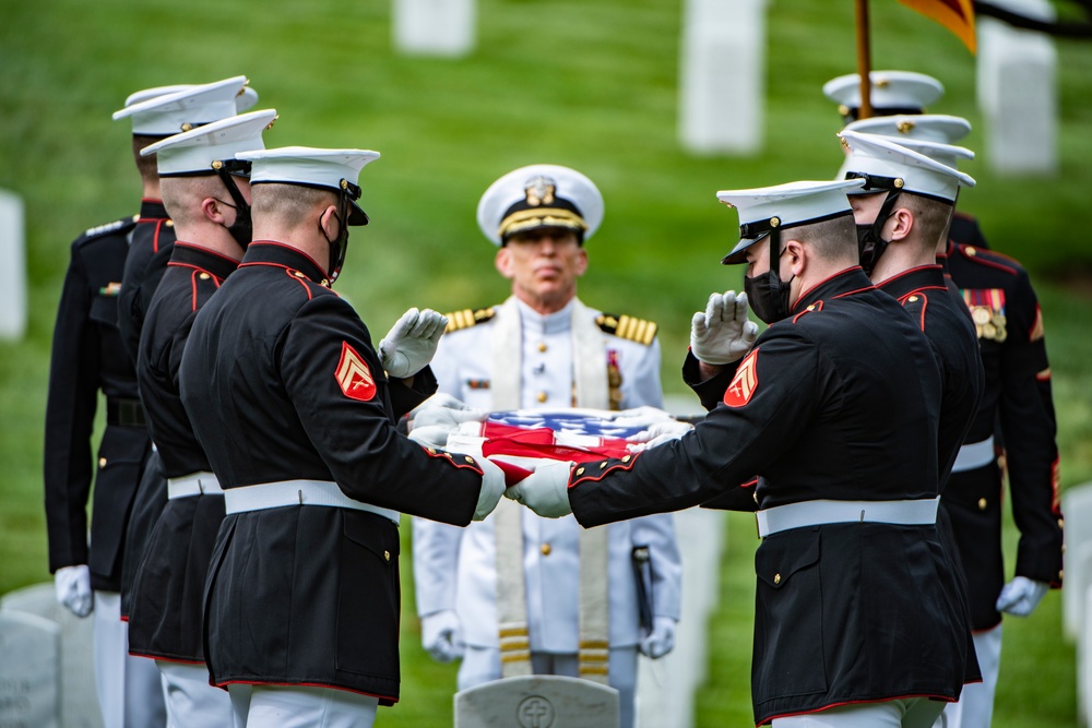 Military Funeral Honors with Funeral Escort are Conducted for retired Assistant Commandant of the U.S. Marine Corps Gen. John Kerry Davis