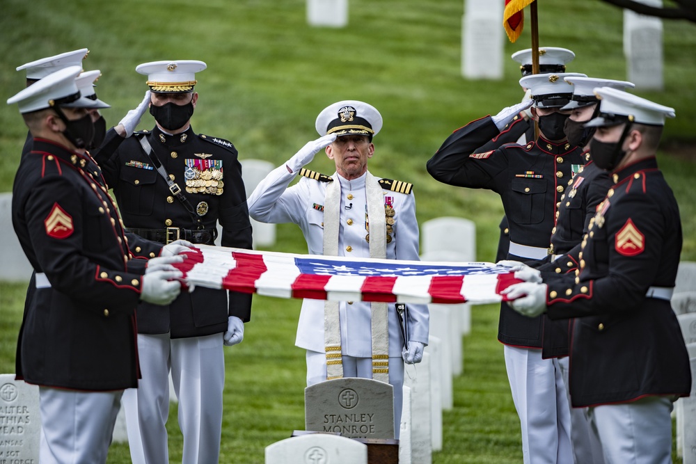 Military Funeral Honors with Funeral Escort are Conducted for retired Assistant Commandant of the U.S. Marine Corps Gen. John Kerry Davis