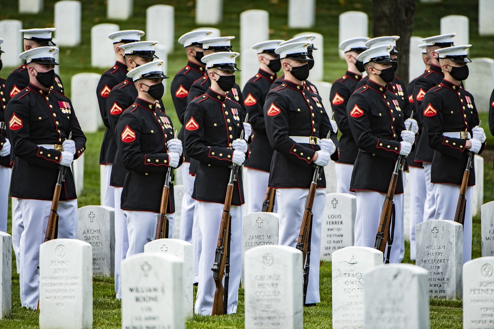 Military Funeral Honors with Funeral Escort are Conducted for retired Assistant Commandant of the U.S. Marine Corps Gen. John Kerry Davis