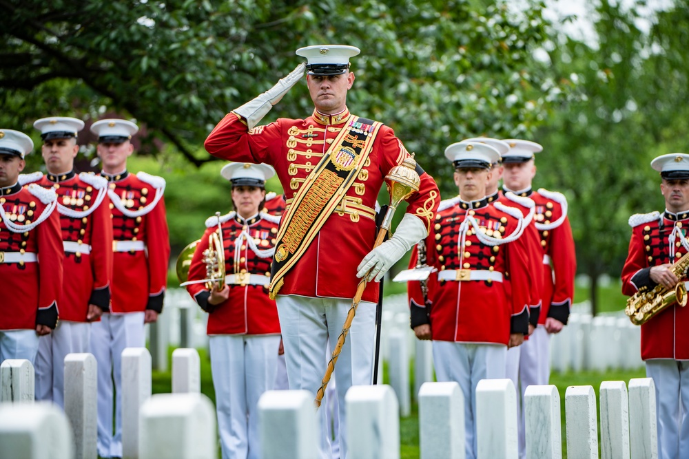 Military Funeral Honors with Funeral Escort are Conducted for retired Assistant Commandant of the U.S. Marine Corps Gen. John Kerry Davis