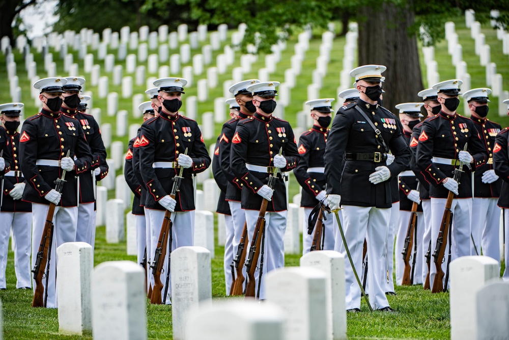 Military Funeral Honors with Funeral Escort are Conducted for retired Assistant Commandant of the U.S. Marine Corps Gen. John Kerry Davis