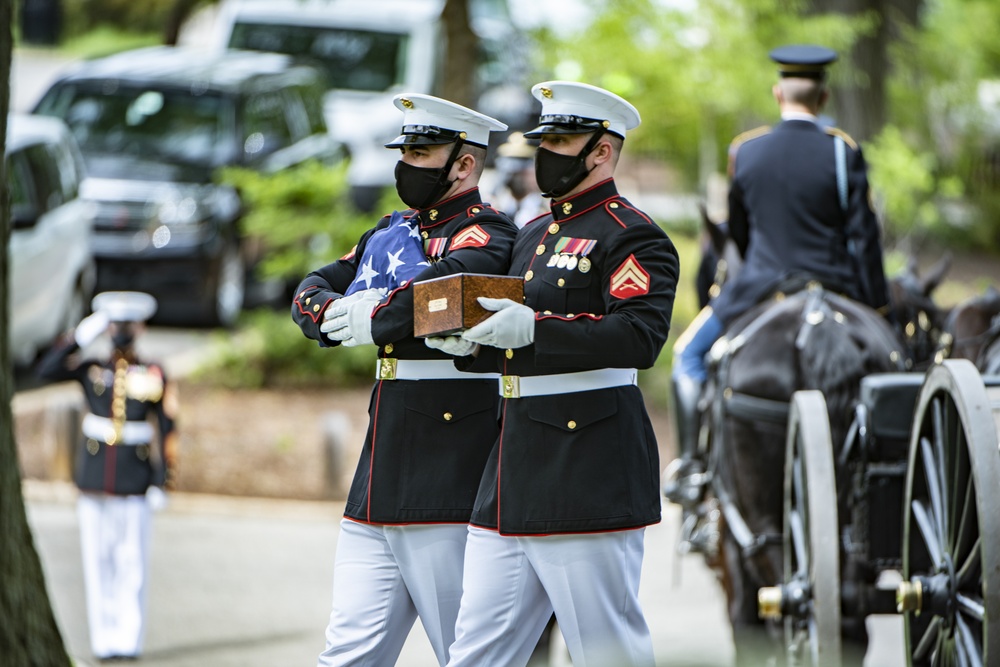 Military Funeral Honors with Funeral Escort are Conducted for retired Assistant Commandant of the U.S. Marine Corps Gen. John Kerry Davis