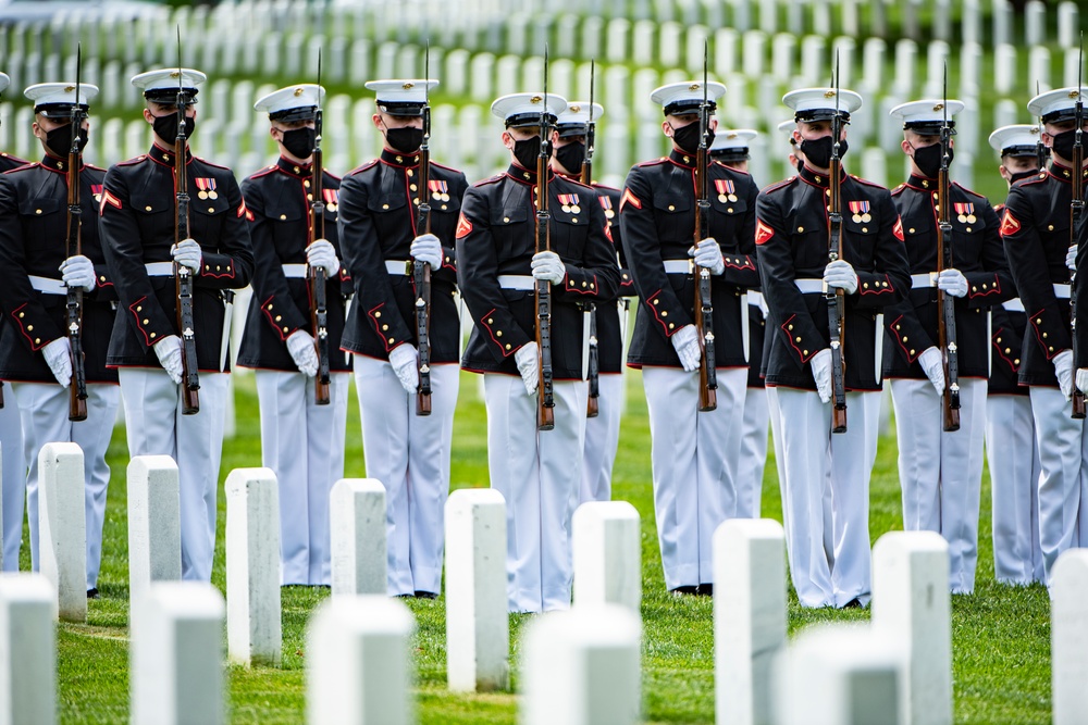 Military Funeral Honors with Funeral Escort are Conducted for retired Assistant Commandant of the U.S. Marine Corps Gen. John Kerry Davis