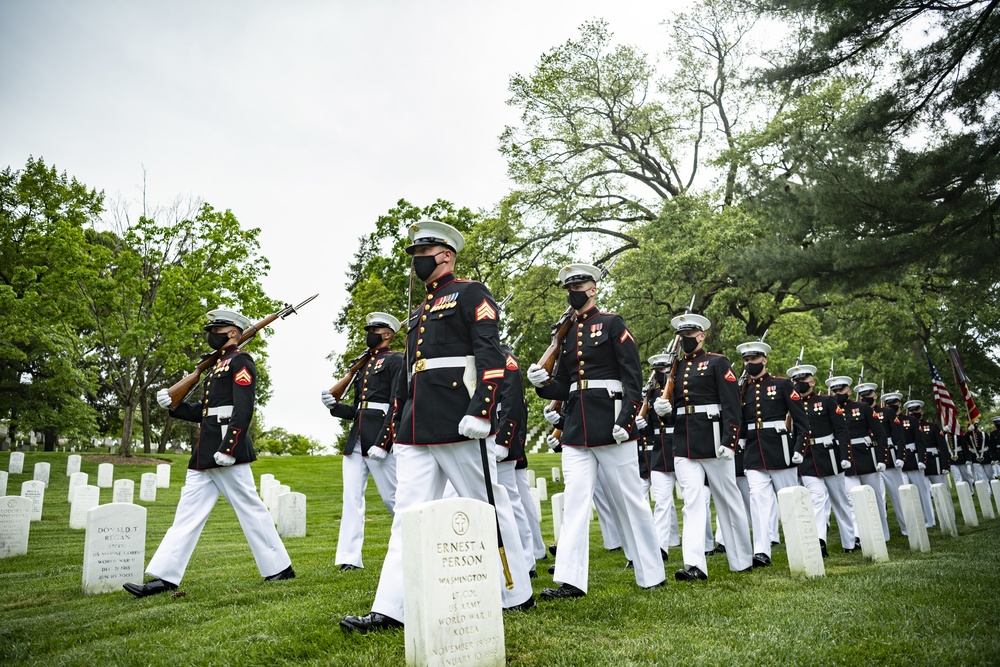 Military Funeral Honors with Funeral Escort are Conducted for retired Assistant Commandant of the U.S. Marine Corps Gen. John Kerry Davis