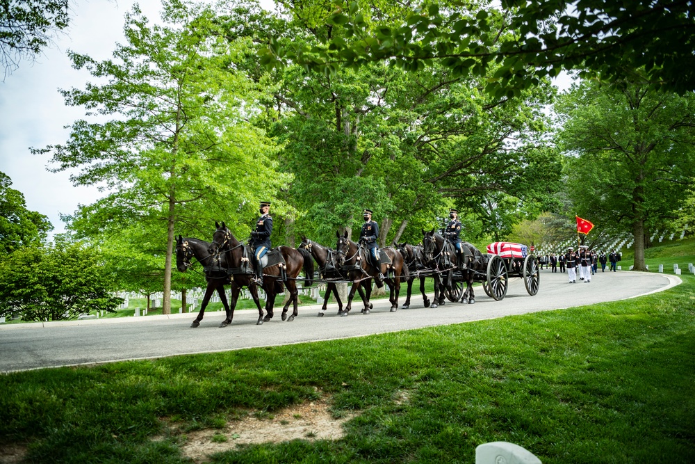 Military Funeral Honors with Funeral Escort are Conducted for retired Assistant Commandant of the U.S. Marine Corps Gen. John Kerry Davis