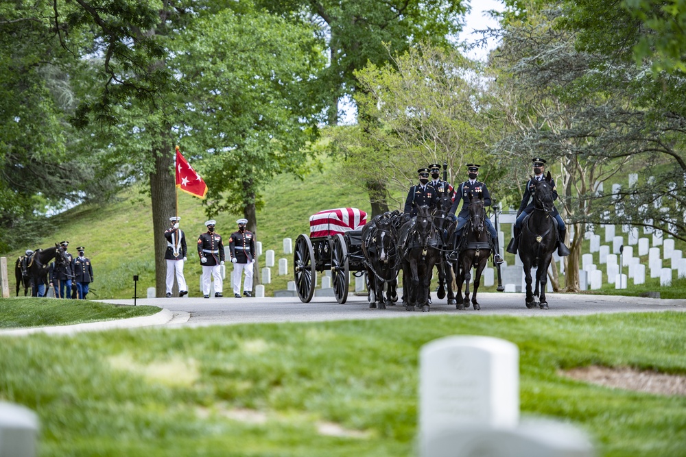 Military Funeral Honors with Funeral Escort are Conducted for retired Assistant Commandant of the U.S. Marine Corps Gen. John Kerry Davis