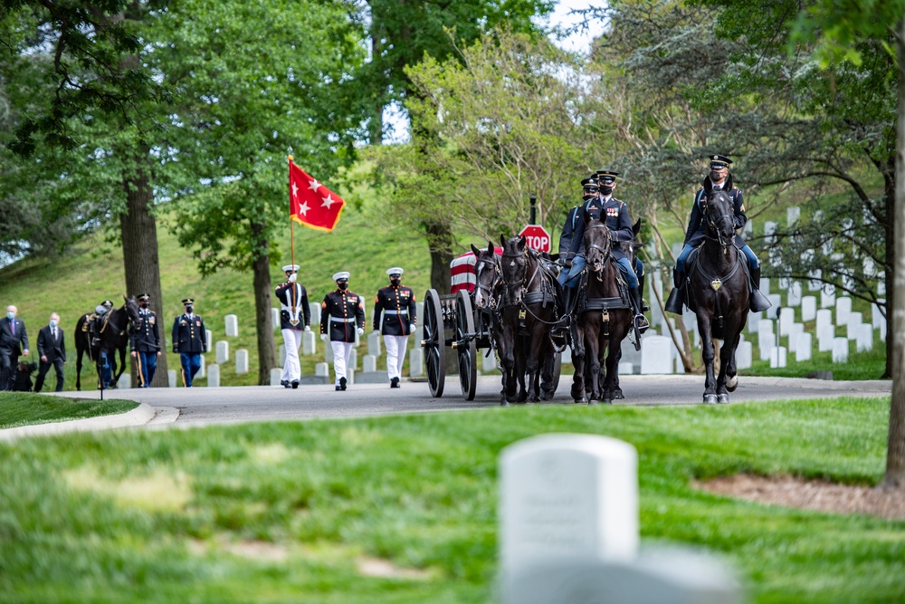 Military Funeral Honors with Funeral Escort are Conducted for retired Assistant Commandant of the U.S. Marine Corps Gen. John Kerry Davis