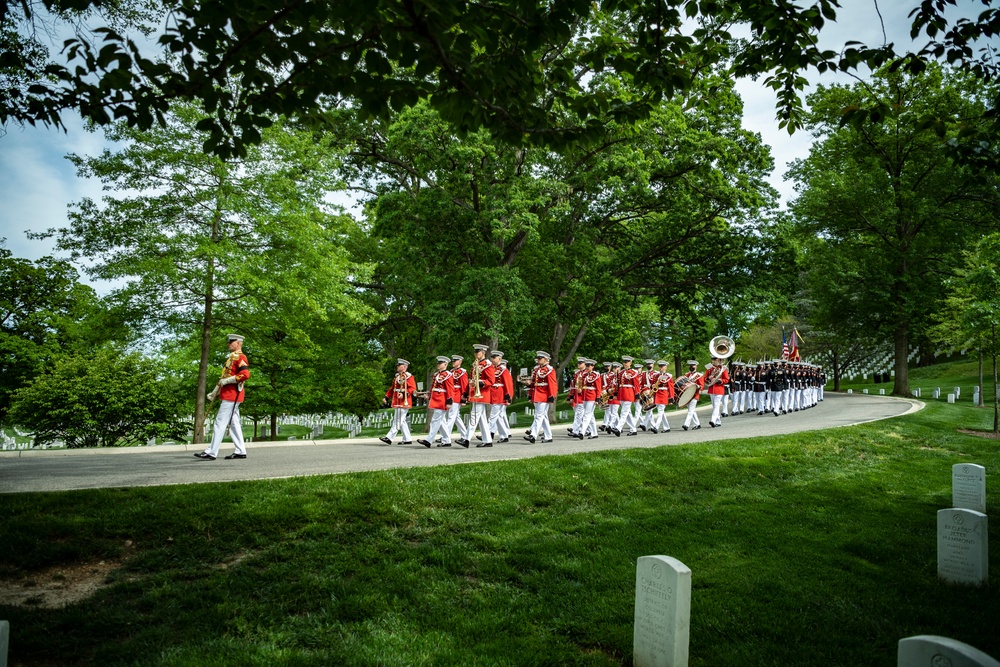 Military Funeral Honors with Funeral Escort are Conducted for retired Assistant Commandant of the U.S. Marine Corps Gen. John Kerry Davis