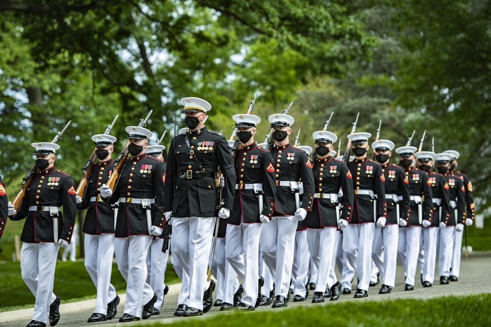 Military Funeral Honors with Funeral Escort are Conducted for retired Assistant Commandant of the U.S. Marine Corps Gen. John Kerry Davis