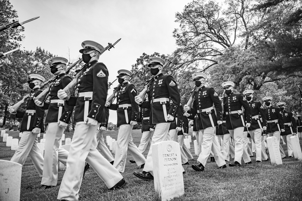 Military Funeral Honors with Funeral Escort are Conducted for retired Assistant Commandant of the U.S. Marine Corps Gen. John Kerry Davis