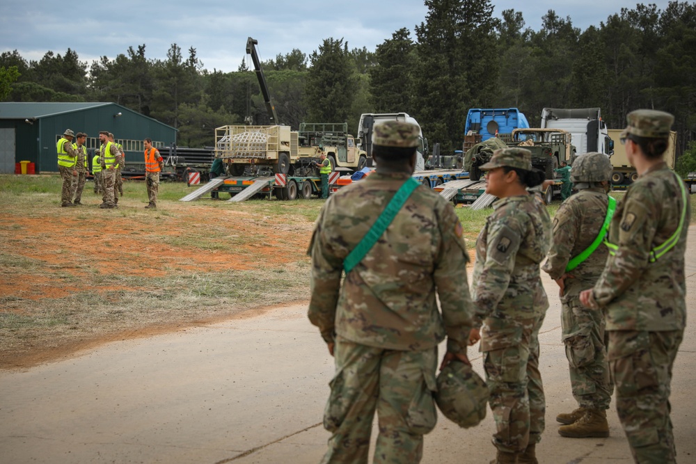 U.S. vehicles and equipment en route to Slovenia