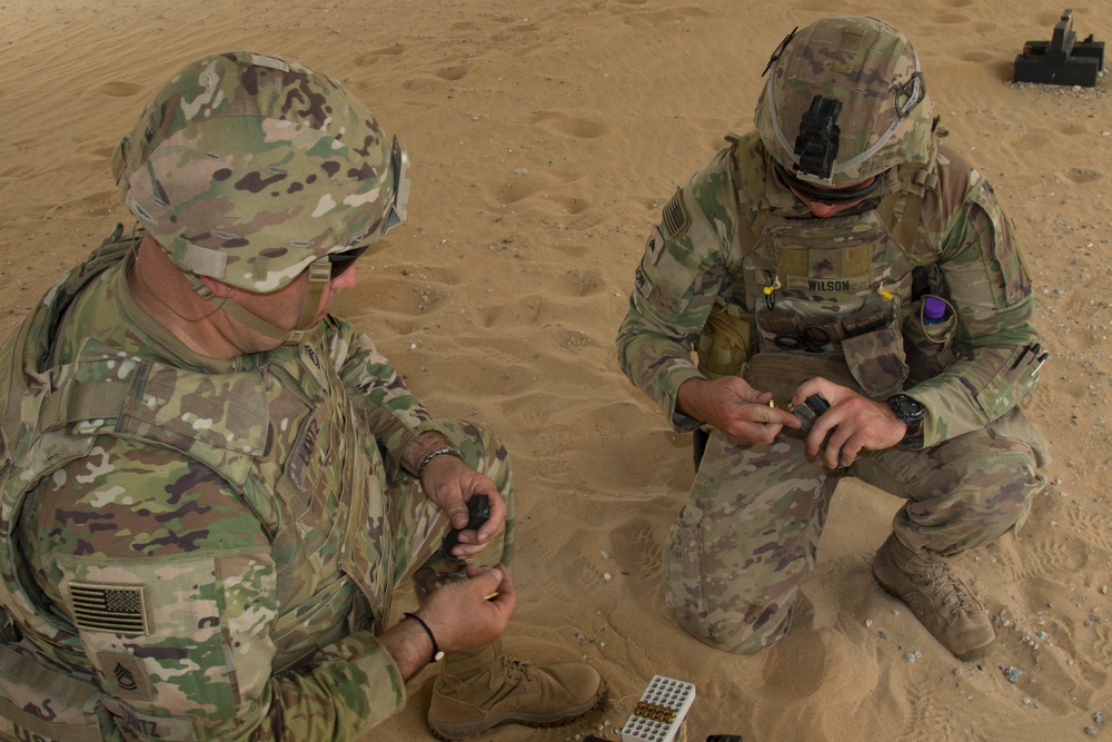 Soldiers compete in Task Force Spartan 2nd Annual Small Arms Marksmanship Competition