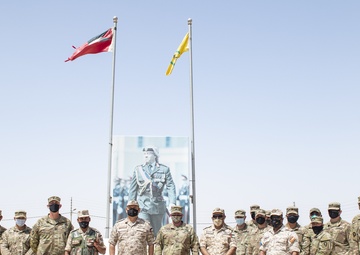US and Jordan Soldiers after Desert Warrior 21, Exchange Flags in Ceremony