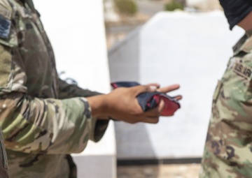 US - Jordan Soldiers Exchange Flags after Desert Warrior 21 Exercise