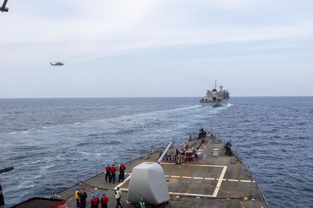 USS Laboon Conducts Replenishment-at-Sea with USNS Arctic