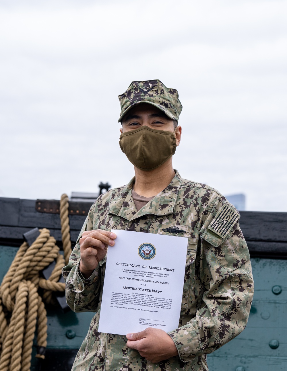 U.S. Navy Sailors Reenlists Aboard USS Constitution