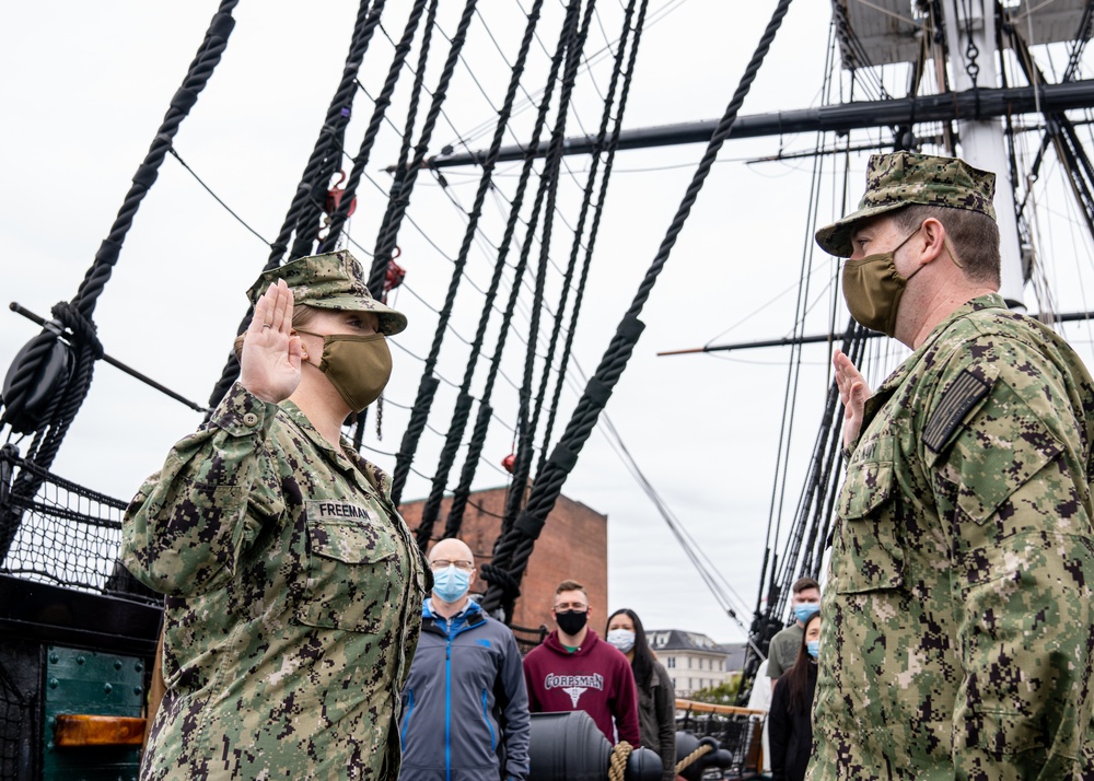 U.S. Navy Sailors Reenlists Aboard USS Constitution