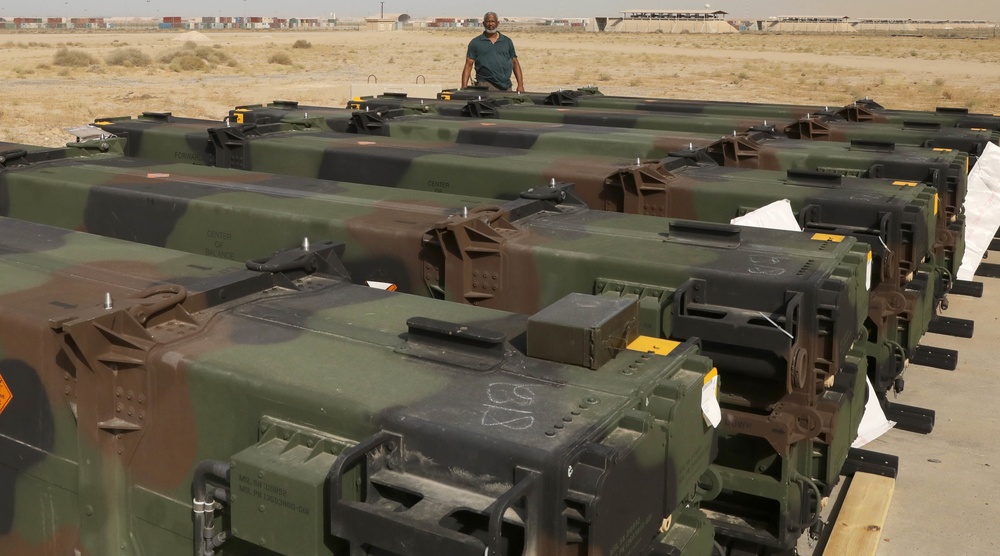 Army Civilian technicians make missiles ready at Camp Arifjan ASP