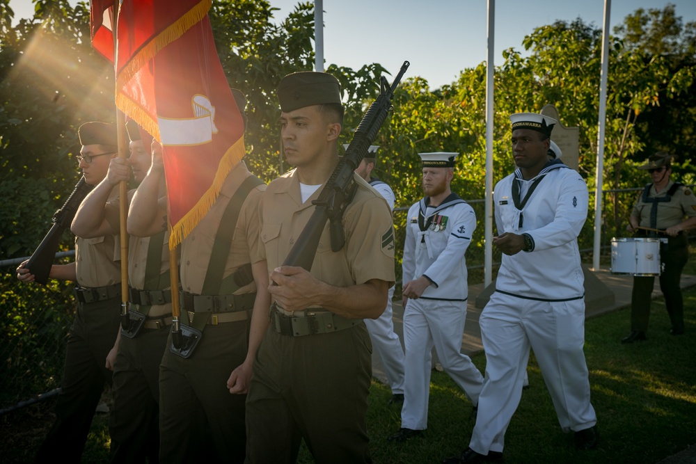 MRF-D Color Guard March at Battle of The Coral Sea Commemorative Service