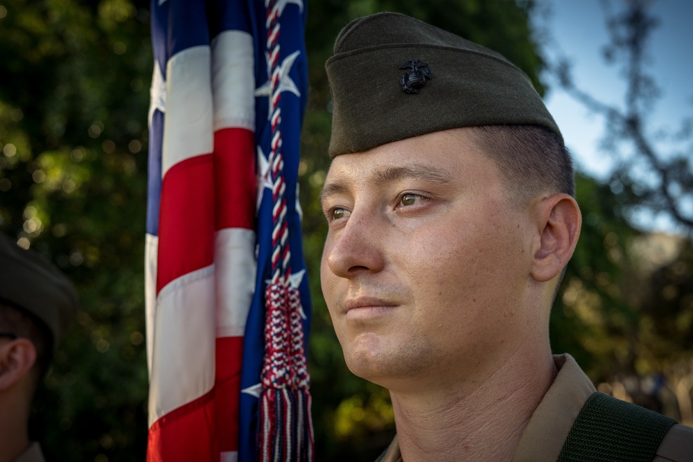 MRF-D Color Guard March at Battle of The Coral Sea Commemorative Service
