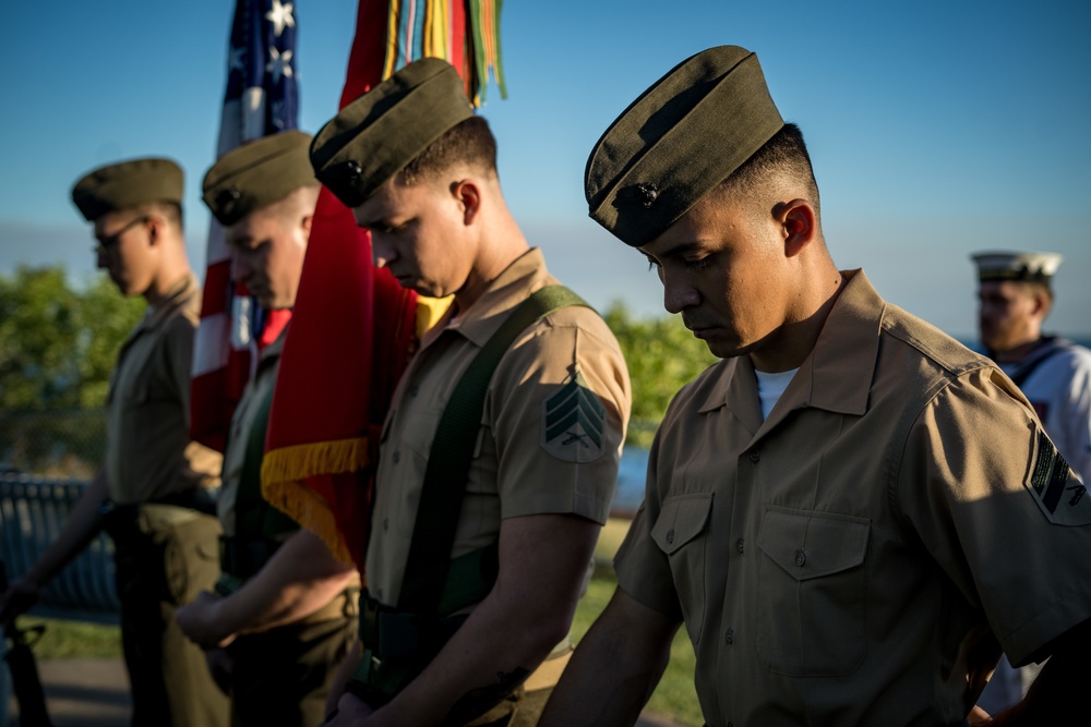 MRF-D Color Guard March at Battle of The Coral Sea Commemorative Service