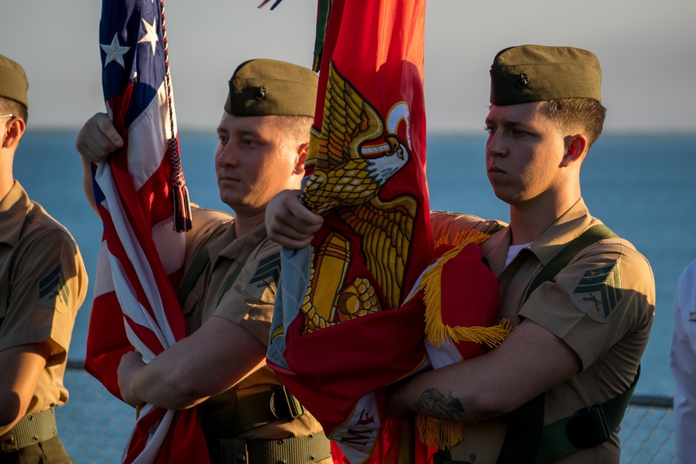 MRF-D Color Guard March at Battle of The Coral Sea Commemorative Service