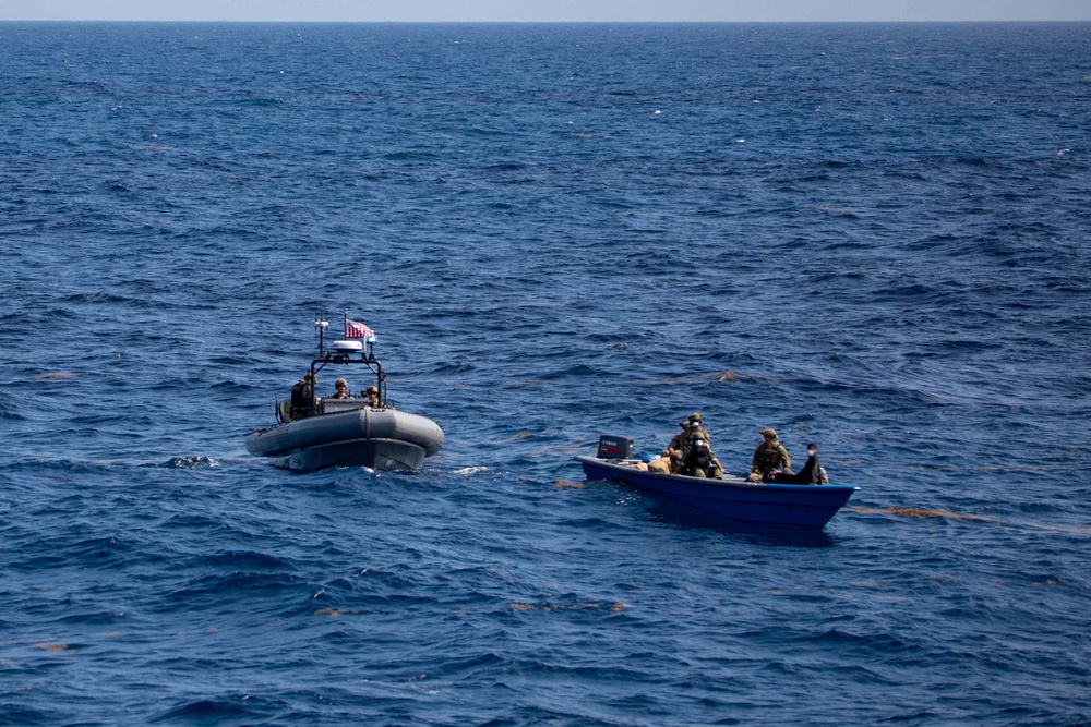 USS Sioux City and U.S. Coast Guard Tactical Law Enforcement Intercept Small Boat While Conducting Counter-Narcotics Ops