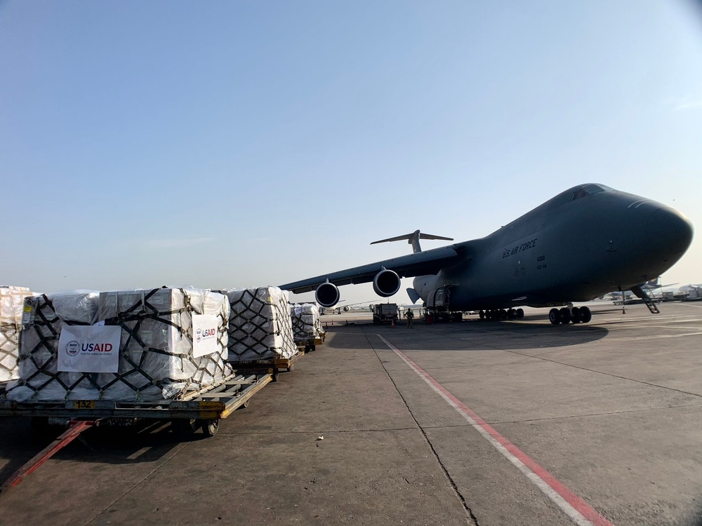 The fifth of several emergency COVID-19 relief shipments from the United States arrives in India.