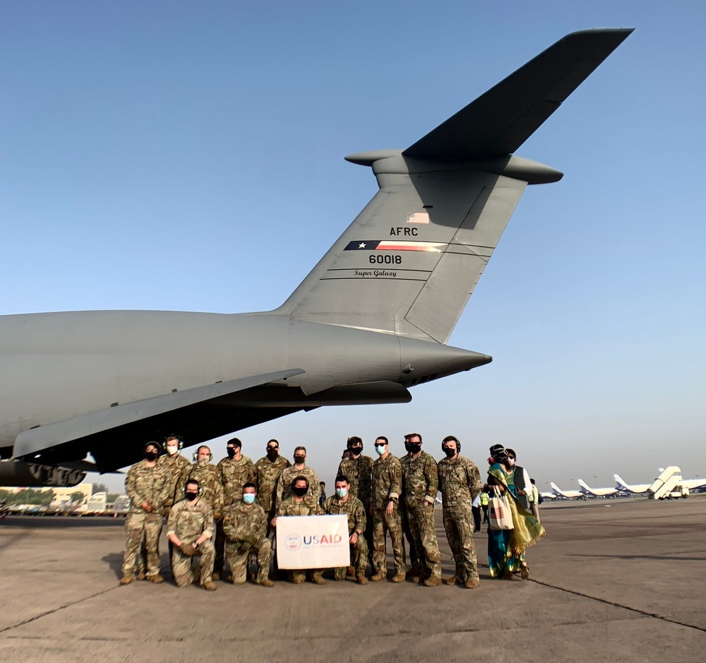 The fifth of several emergency COVID-19 relief shipments from the United States arrives in India.