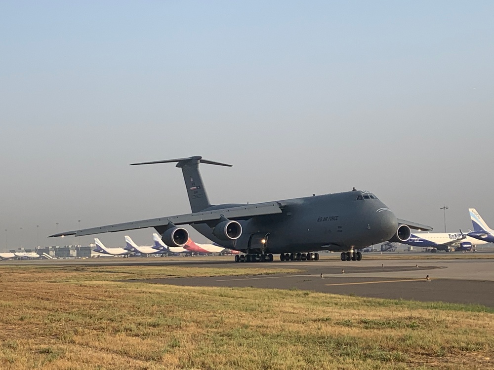 The fifth of several emergency COVID-19 relief shipments from the United States arrives in India.