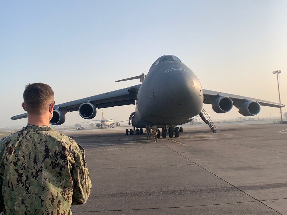 The fifth of several emergency COVID-19 relief shipments from the United States arrives in India.