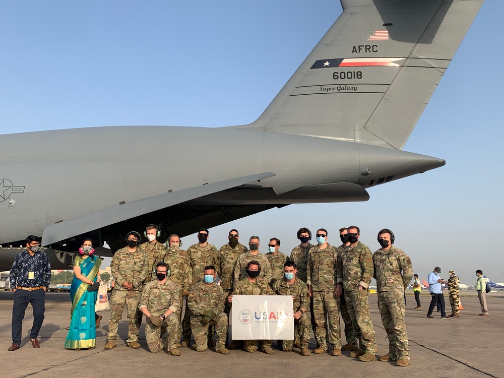 The fifth of several emergency COVID-19 relief shipments from the United States arrives in India.