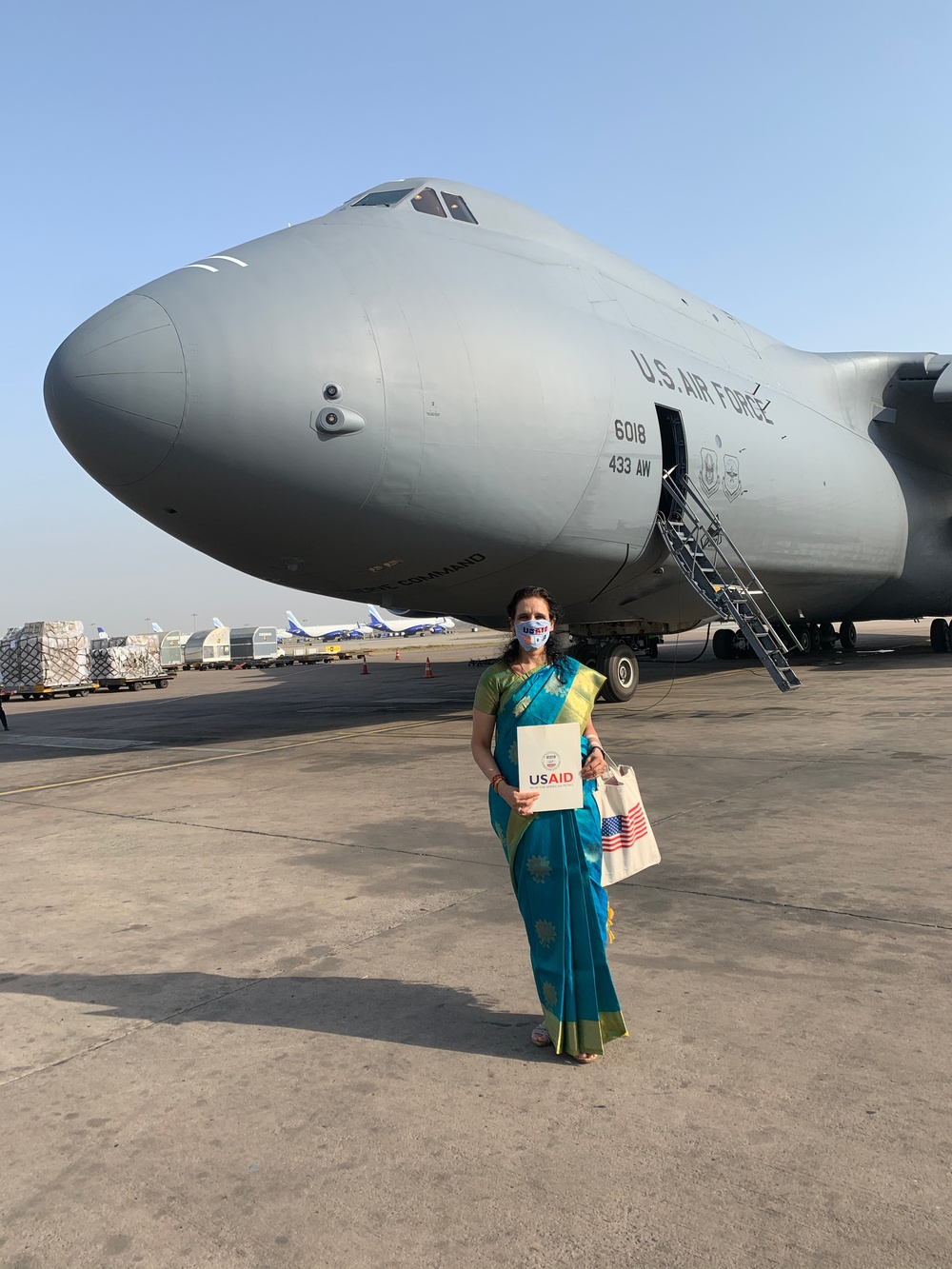 The fifth of several emergency COVID-19 relief shipments from the United States arrives in India.