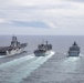 USS Iwo Jima Conducts RAS with USNS Supply and HMS Albion