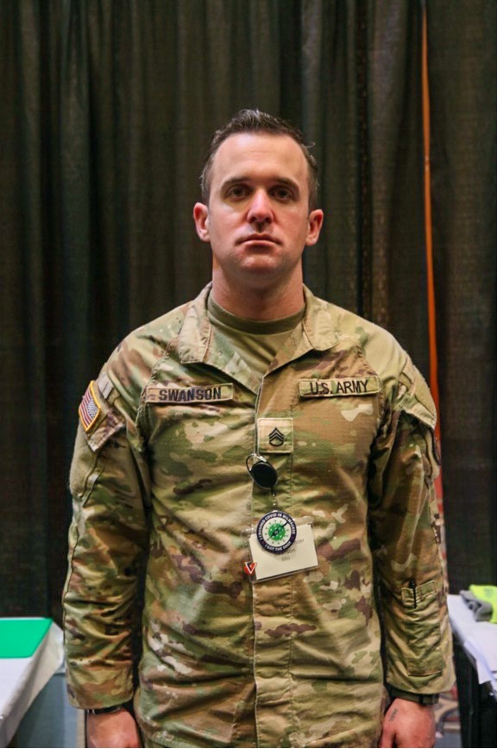 Army Staff Sgt. Cameron Swanson discusses his experience at Wisconsin Center.