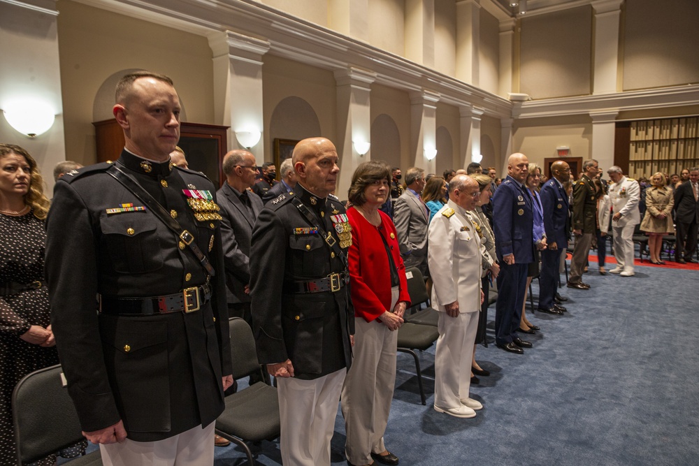 Barracks Marines move indoors for Friday Evening Parade