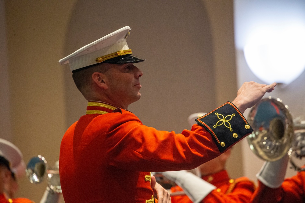 Barracks Marines move indoors for Friday Evening Parade