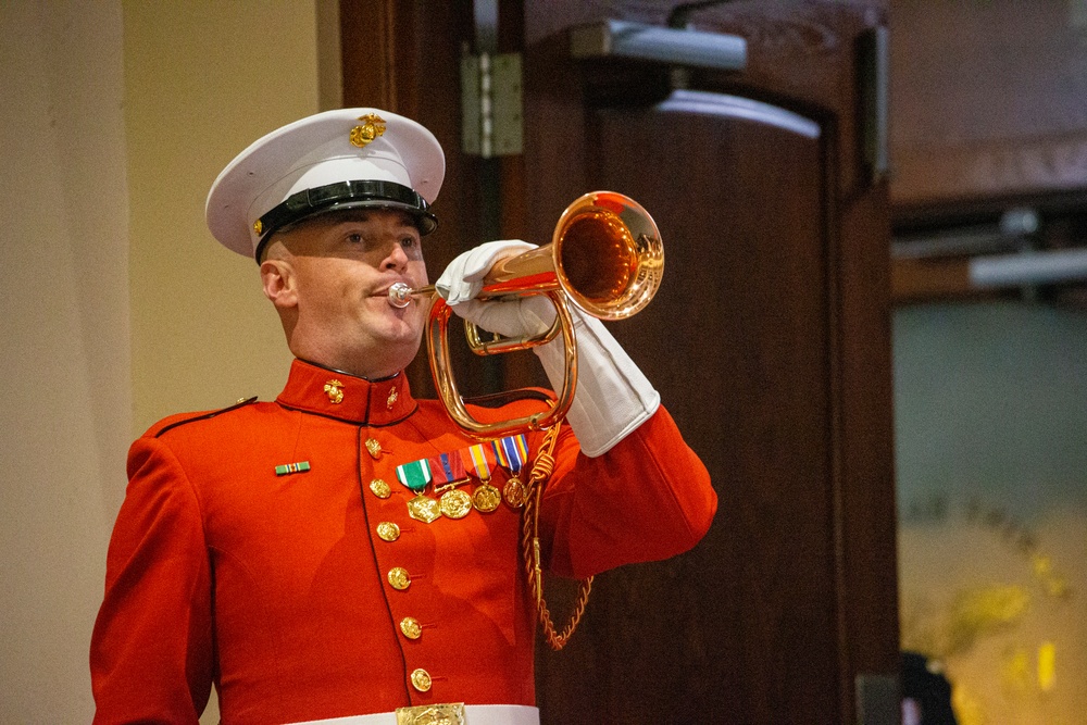 Barracks Marines move indoors for Friday Evening Parade