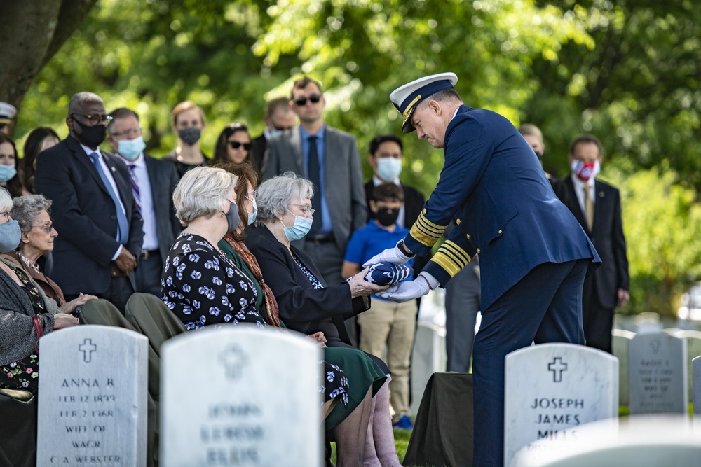 Military Funeral Honors with Funeral Escort are Conducted for retired U.S. Coast Guard Rear Adm. Marshall E. Gilbert in Section 33