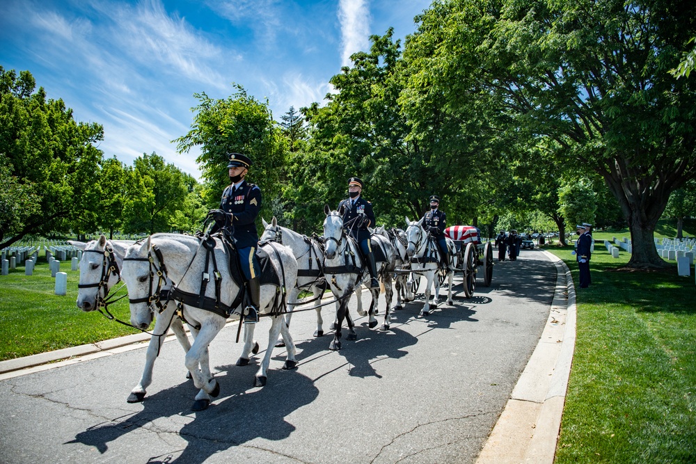 Military Funeral Honors with Funeral Escort are Conducted for retired U.S. Coast Guard Rear Adm. Marshall E. Gilbert in Section 33