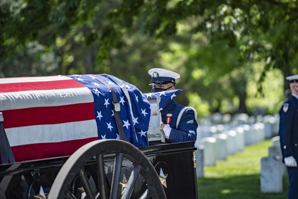 Military Funeral Honors with Funeral Escort are Conducted for retired U.S. Coast Guard Rear Adm. Marshall E. Gilbert in Section 33