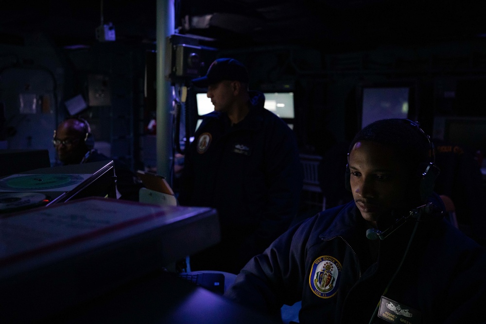 U.S. Navy Sailors Assigned to USS Sioux City Stand Watch