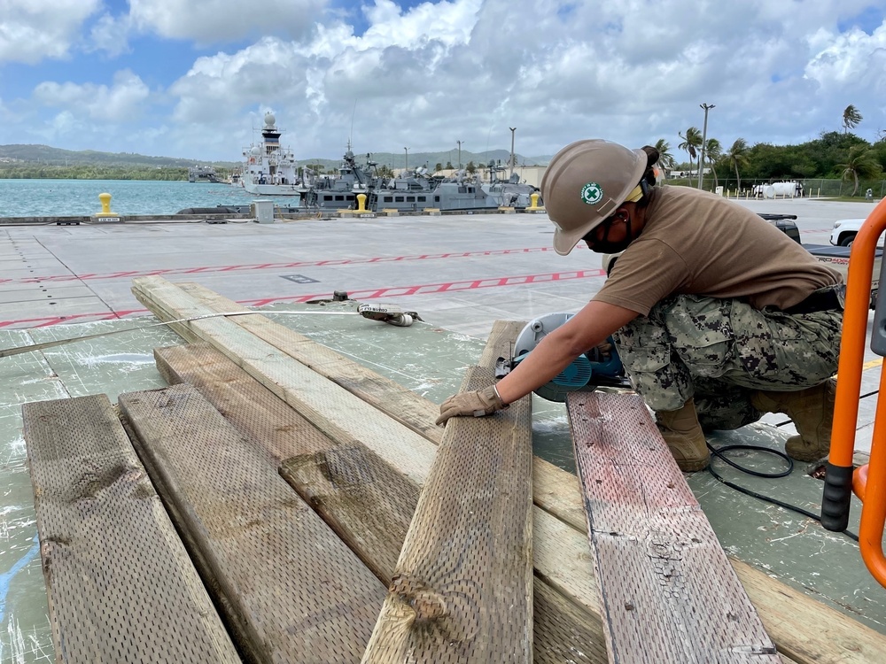 NMCB 11 Restores Mark VI Patrol Boat Cradles on Naval Base Guam