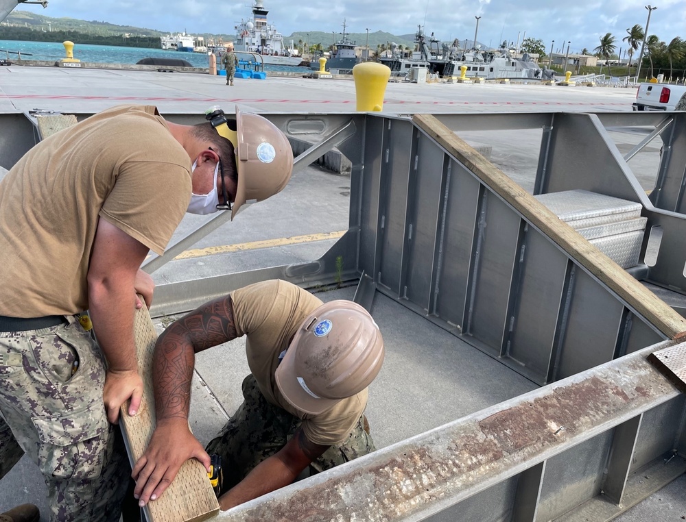 NMCB 11 Restores Mark VI Patrol Boat Cradles on Naval Base Guam